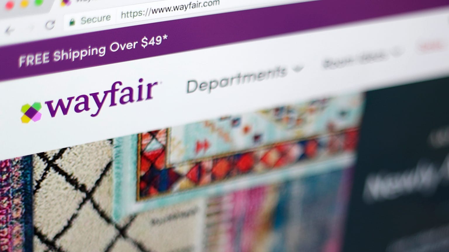 April 17, 2018, file photo shows the Wayfair website 