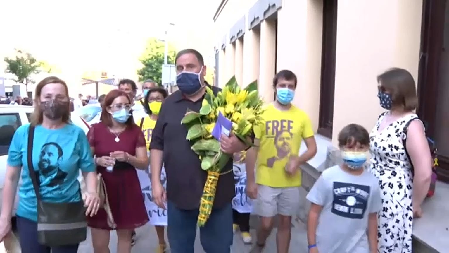 Oriol Junqueras a su llegada a Sant Vicenç dels Horts