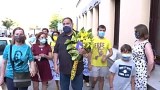 Oriol Junqueras a su llegada a Sant Vicenç dels Horts
