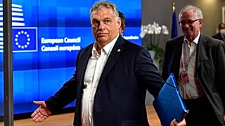 Orbán Viktor az EU-csúcson Brüsszelben 2020 júliusában
