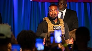 A tearful Kanye West officially enters the US presidential race.