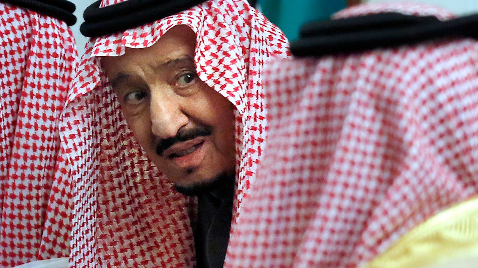In this Dec.10, 2019, file photo, Saudi King Salman talks during the 40th Gulf Cooperation Council Summit in Riyadh, Saudi Arabia.