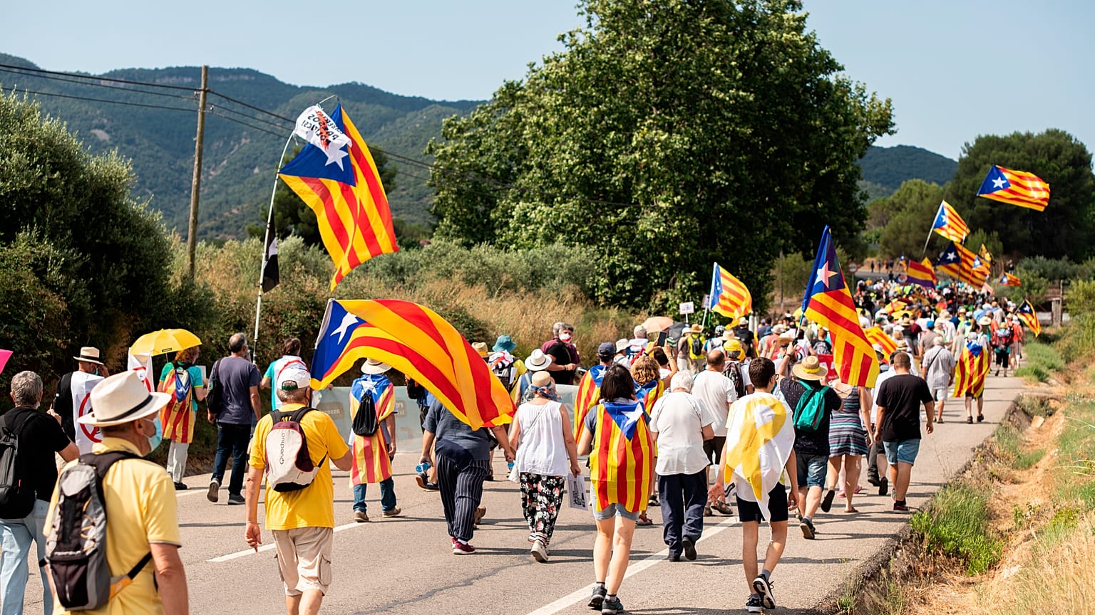 Manifestación contra la visita real a Cataluña
