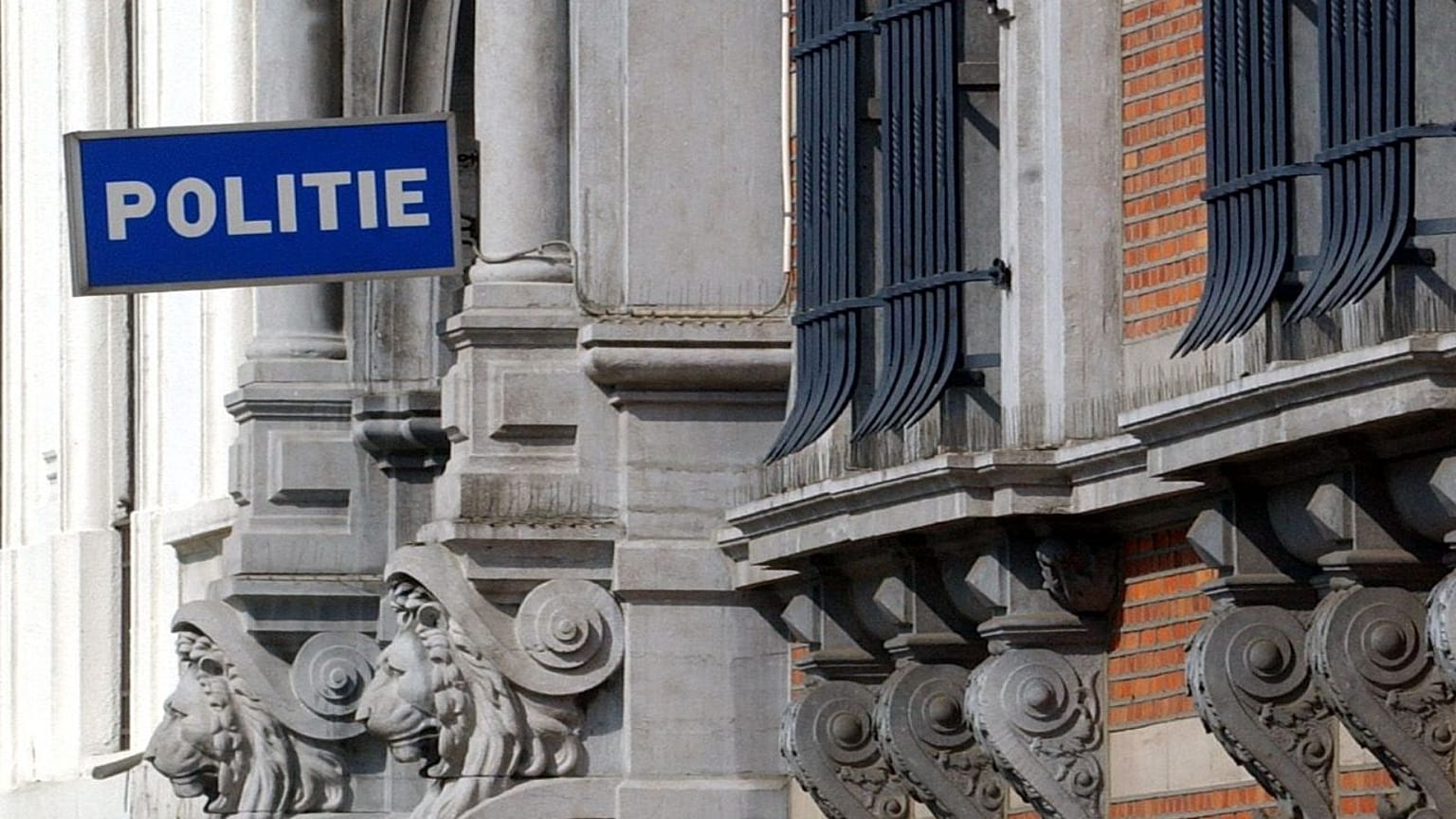 FILE - A police station in Antwerp, Belgium.