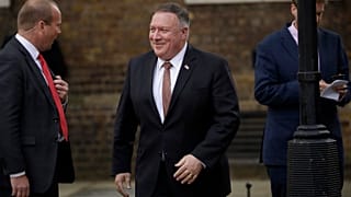 US Secretary of State Mike Pompeo arrives at Downing Street.
