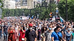 Акция протеста в Хабаровске