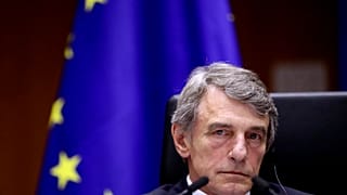 European Parliament President David Sassoli listens to an address during a plenary session at the European Parliament in Brussels, Wednesday, July 8, 2020. 