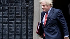 Britain's Prime Minister Boris Johnson leaves 10 Downing Street to attend the weekly session of PMQs in Parliament in London, Wednesday, June 10, 2020.