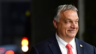 Hungary's Prime Minister Viktor Orban arrives for the EU summit in Brussels, Monday, July 20, 2020.