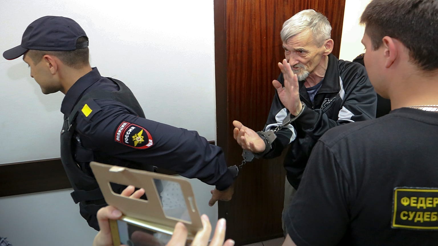Yuri Dmitriyev in court in 2018
