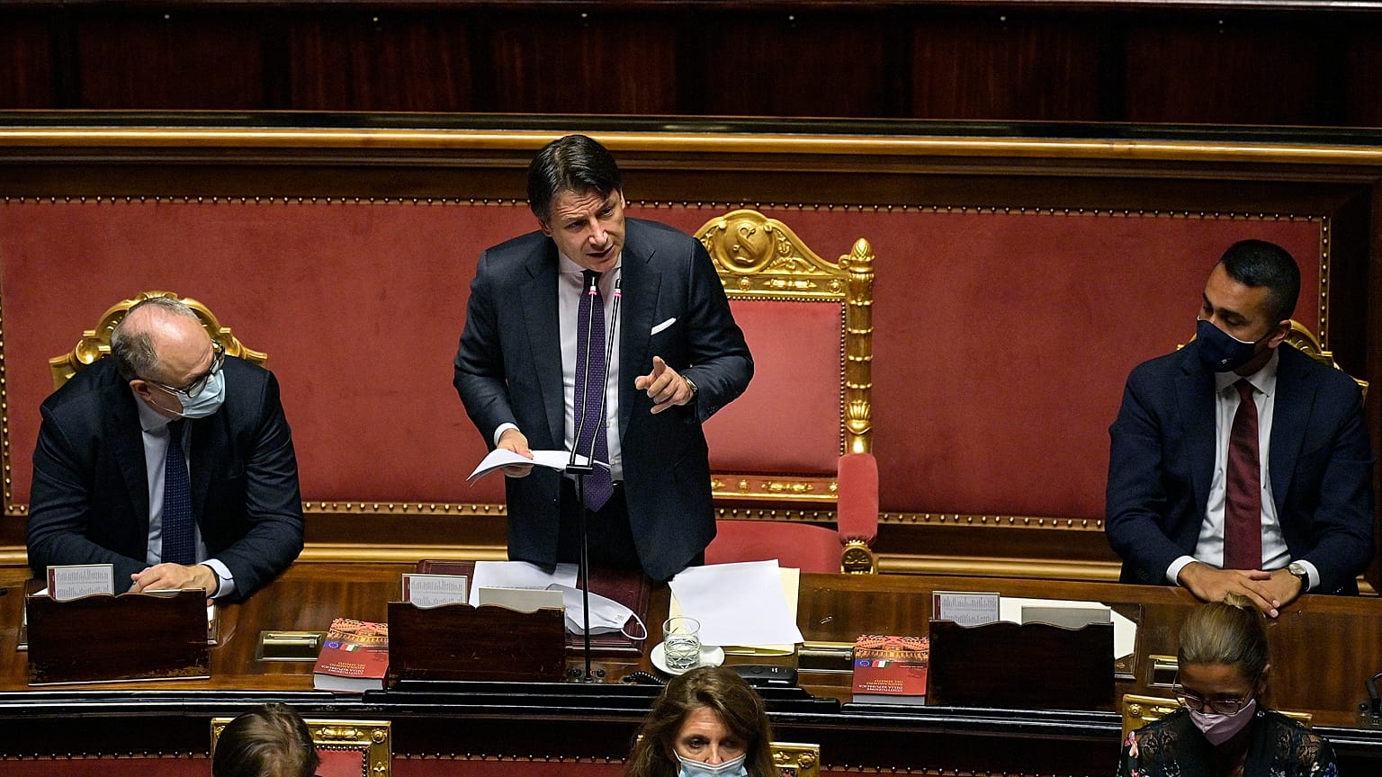 Il premier Giuseppe Conte al Senato