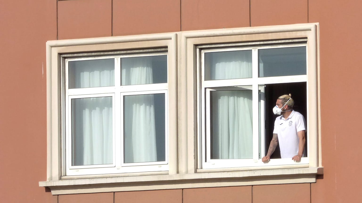 Jogadores do Fuenlabrada no hotel