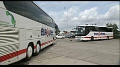 Varios autobuses de Eurolines en Praga (República Checa)