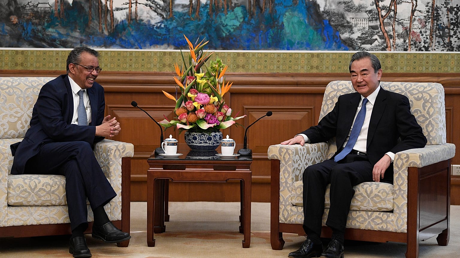 DSÖ Genel Direktörü Tedros Adhanom Ghebreyesus (solda) // Çin Dışişleri Bakanı Wang Yi 