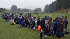 Una foto del 2015, l'anno della grande crisi immigratoria, al confine tra Austria e Germania. 