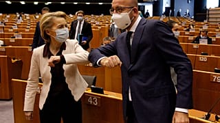 Ursula von der Leyen et Charles Michel au parlement européen, Bruxelles, le 23 juillet 2020