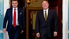 Urmas Reinsalu észt külügyminisztert fogadja amerikai kollégája, Mike Pompeo