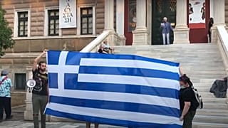 Protest in Athens over Hagia Sophia's reconvertion into a mosque, July 24, 2020