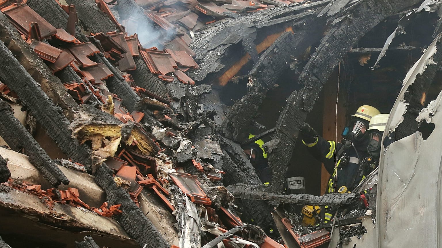 The plane crashed into a family home in Western Germany. 