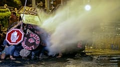 Противостояние полиции и протестующих у резиденции премьер-министра Израиля в Иерусалиме