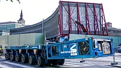 The art work being prepared to be removed from the Y-block in the government quarter in Oslo - July 27, 2020,