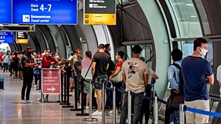 Code all'aeroporto di Francoforte.