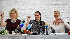 Maria Kolesnikova, Svetlana Tikhanovskaya, Veronika Tsepkalo. 