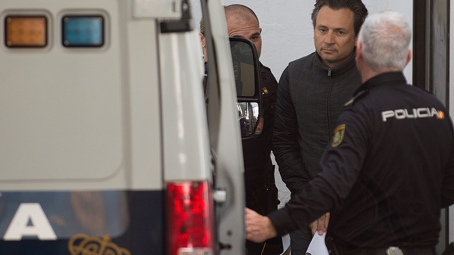 Emilio Lozoya tras su detención en España el pasado mes de febrero