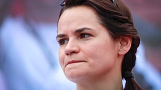 Szvetlana Tikanovszkaja egy minszki kampányrendezvényen 2020. július 19-én