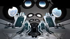 Το εσωτερικό του αεροδιαστημοπλοίου SpaceShipTwo της Virgin Galactic