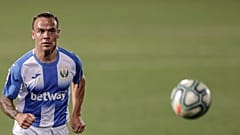 اللاعب ليجانيس روكي ميسا خلال مباراة الدوري الإسباني لكرة القدم بين ليجانيس وريال مدريد على ملعب بوتارك قرب مدريد في التاسع عشر من شهر تموز/يوليو الجاري