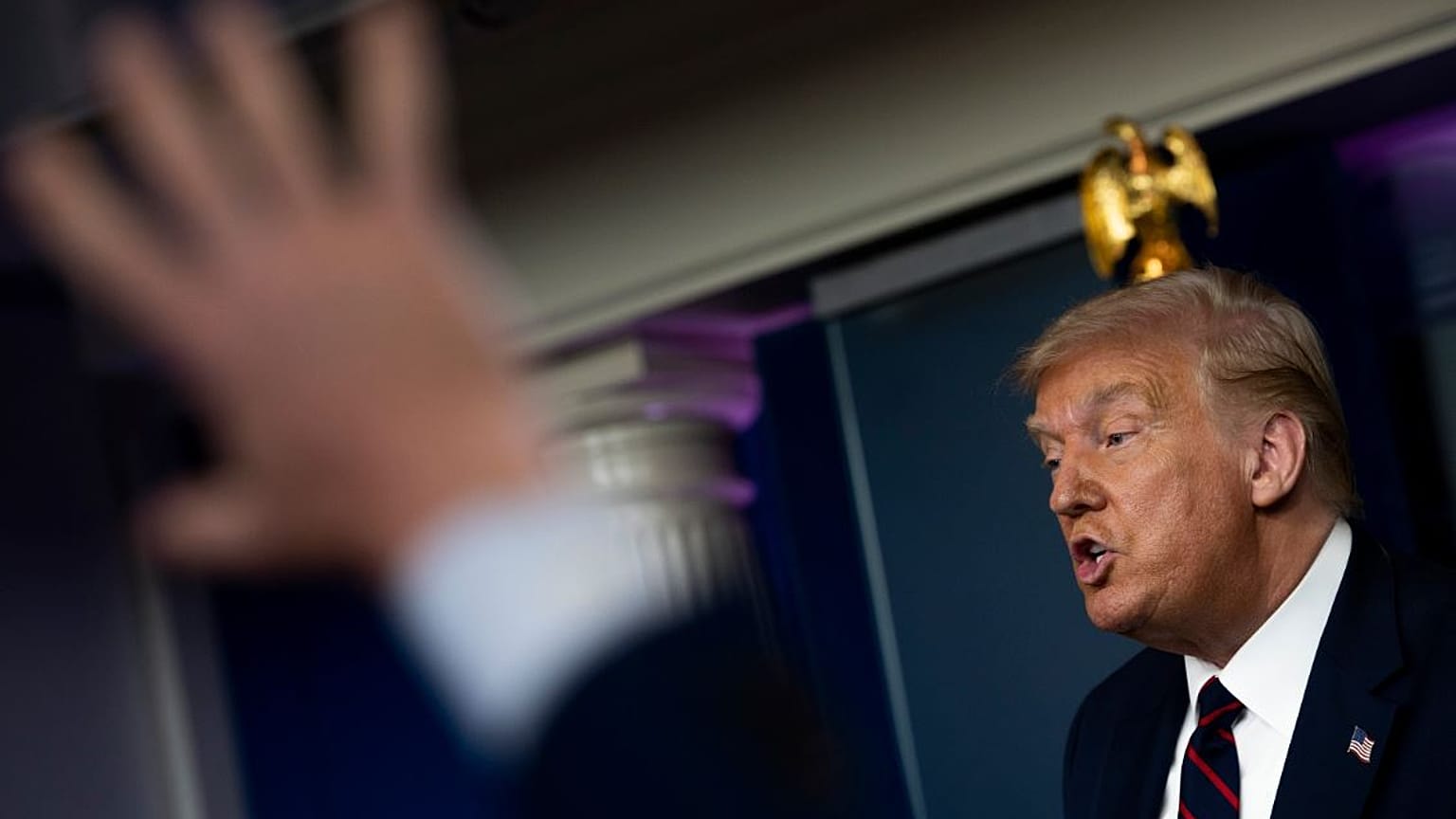 El presidente de EEUU, Donald Trump, durante la rueda de prensa