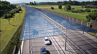 Solar panel on the highway