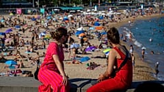 Am Strand in Barcelona