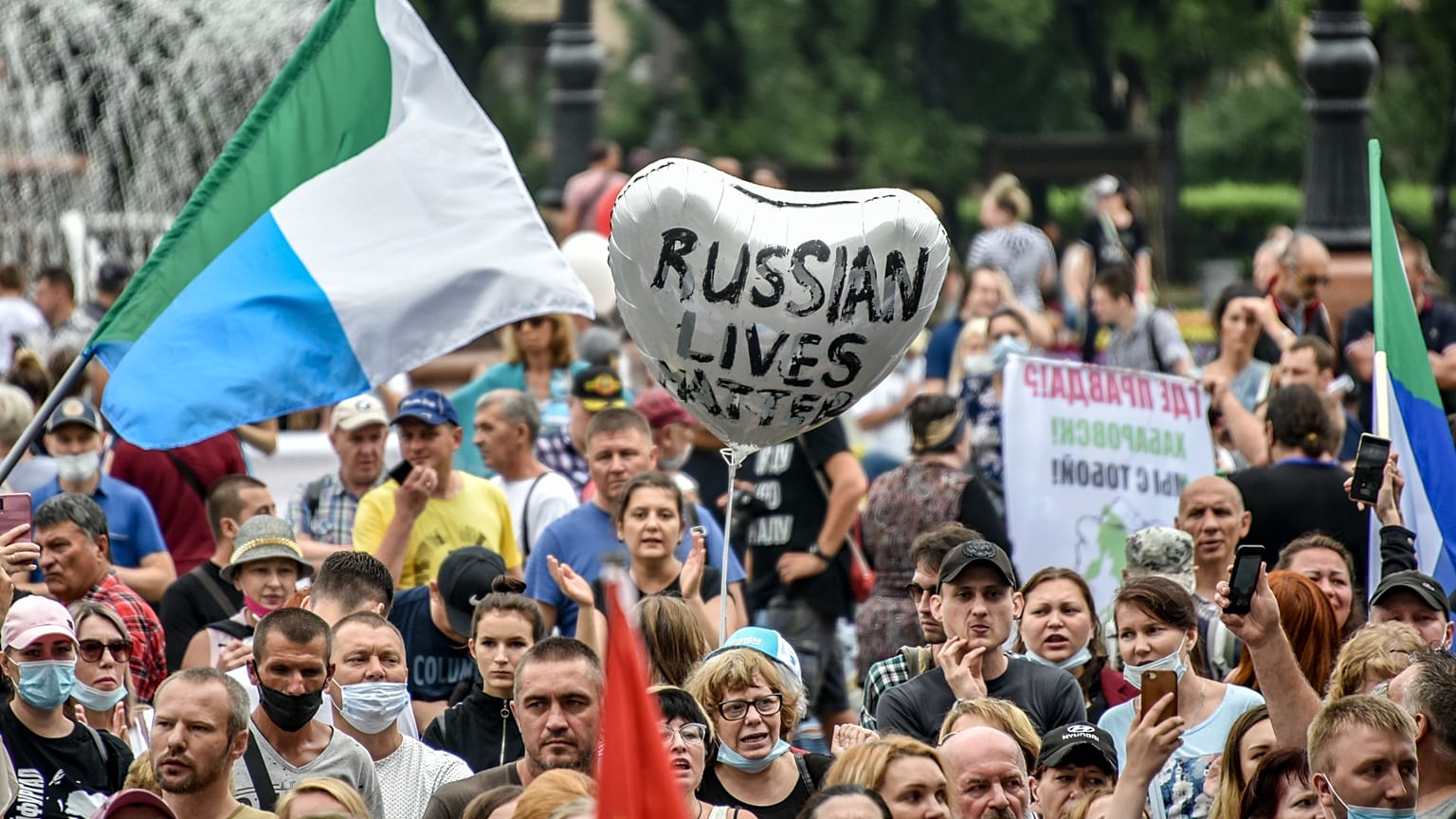 Residents of Khabarovsk near the border with China have taken to the streets en masse since the head of their region Sergei Furgal was arrested by federal law enforcement .