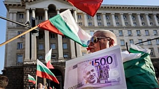 Protesta è: una banconota da 500 euro con il ritratto di Borissov. 