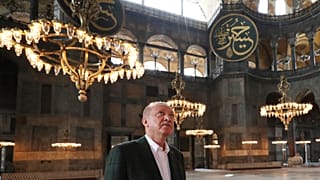Cumhurbaşkanı Erdoğan, Ayasofya'yı ziyaret ederken 