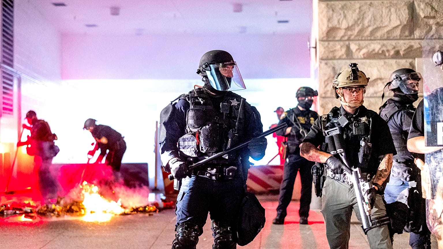 Les forces de l'ordre déployées à Portland, le 2 août 2020, États-Unis