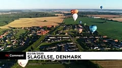 Various shots of hot air balloons