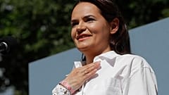 Тихановская на митинге 2 августа