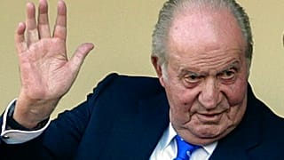 Spain's former King Juan Carlos waves at the bullring in Aranjuez, Spain, June 2, 2019 