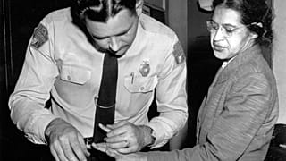 Feb. 22, 1956, file photo: Rosa Parks is fingerprinted by police Lt. D.H. Lackey in Montgomery, Ala.,