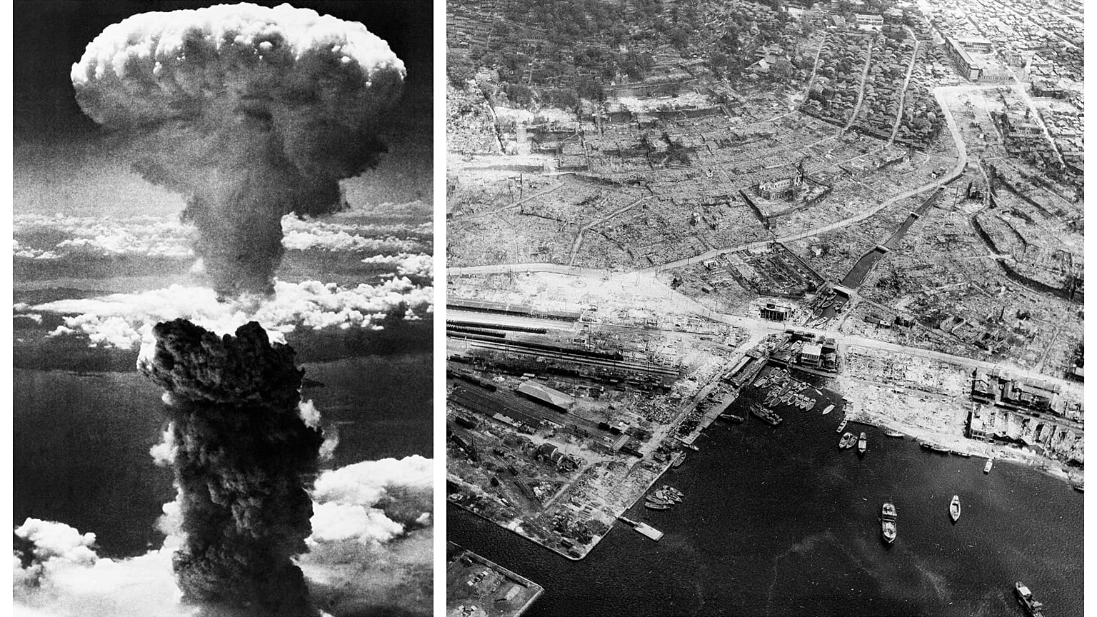 Atomic Bomb Smoke Over Nagasaki