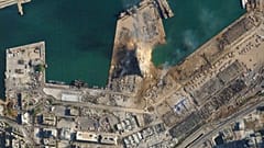 Der zerstörte Hafen von Beirut