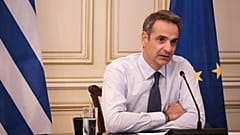 Ο Κυρ. Μητσοτάκης κατά τη διάρκεια της διαδικτυακής συνομιλίας του με τον Καθηγητή του Harvard και Εκτελεστικό Διευθυντή του «The Aspen Strategy Group», Nicholas Burns
