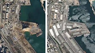 El puerto de Beirut tras la explosión