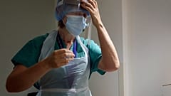 Personal protection equipment being used in a coronavirus ward at Addenbrooke's hospital in Cambridge, England in May 2020.
