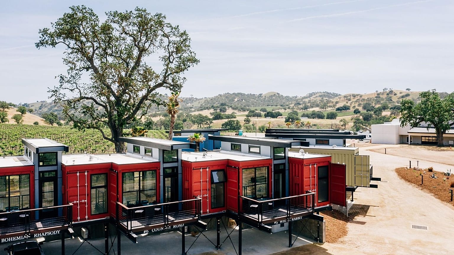 The shipping container hotel in Paso Robles, California US.