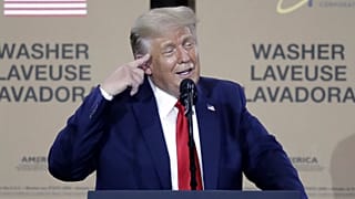 President Donald Trump speaks during an event in Clyde, Ohio.