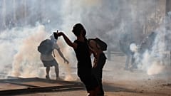 من اشتباكات الأمس في وسط مدينة بيروت 
